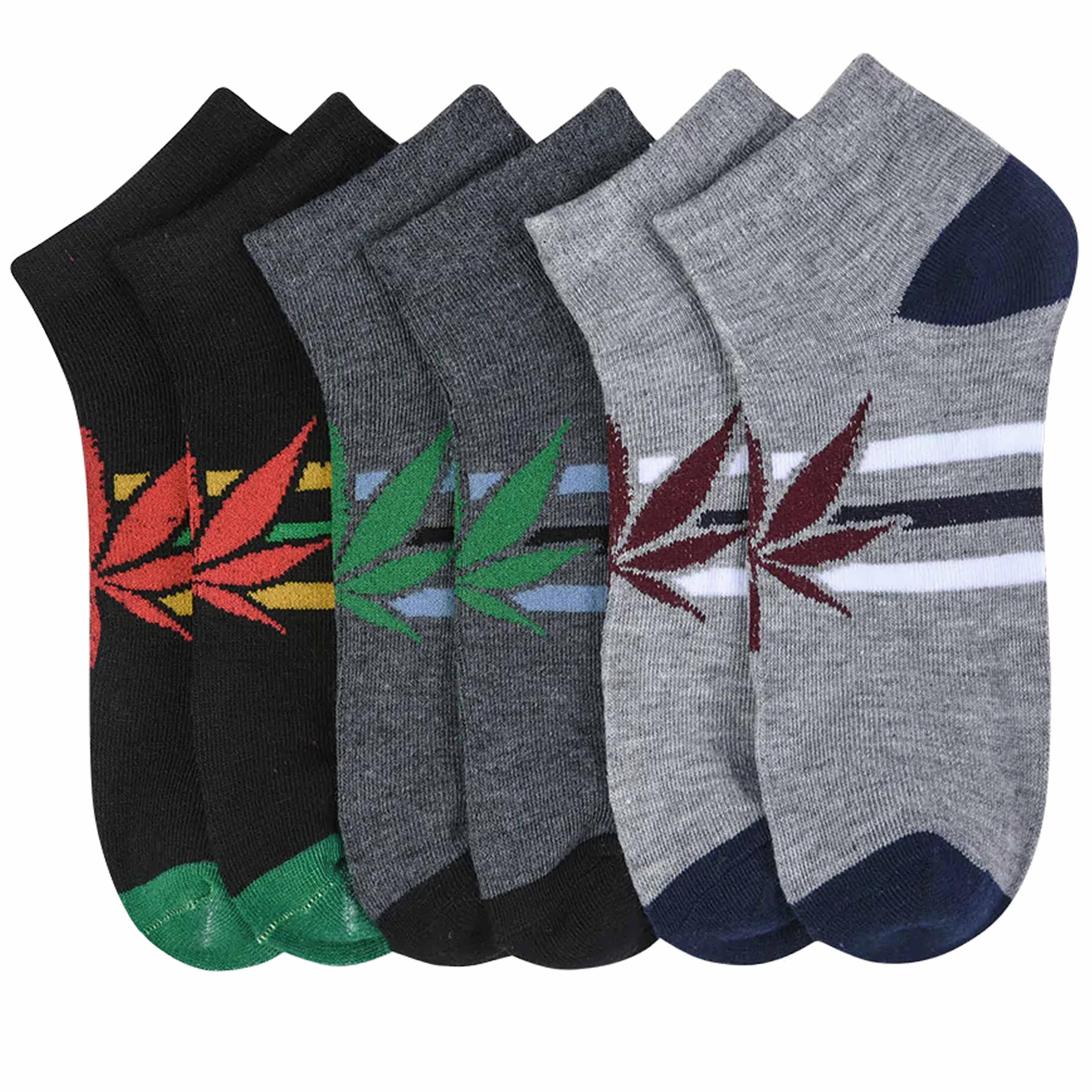 12 Pairs Mens Ankle Socks Rasta Pot Leaf 420 Smokers Crew Low Cut Casual 10-13