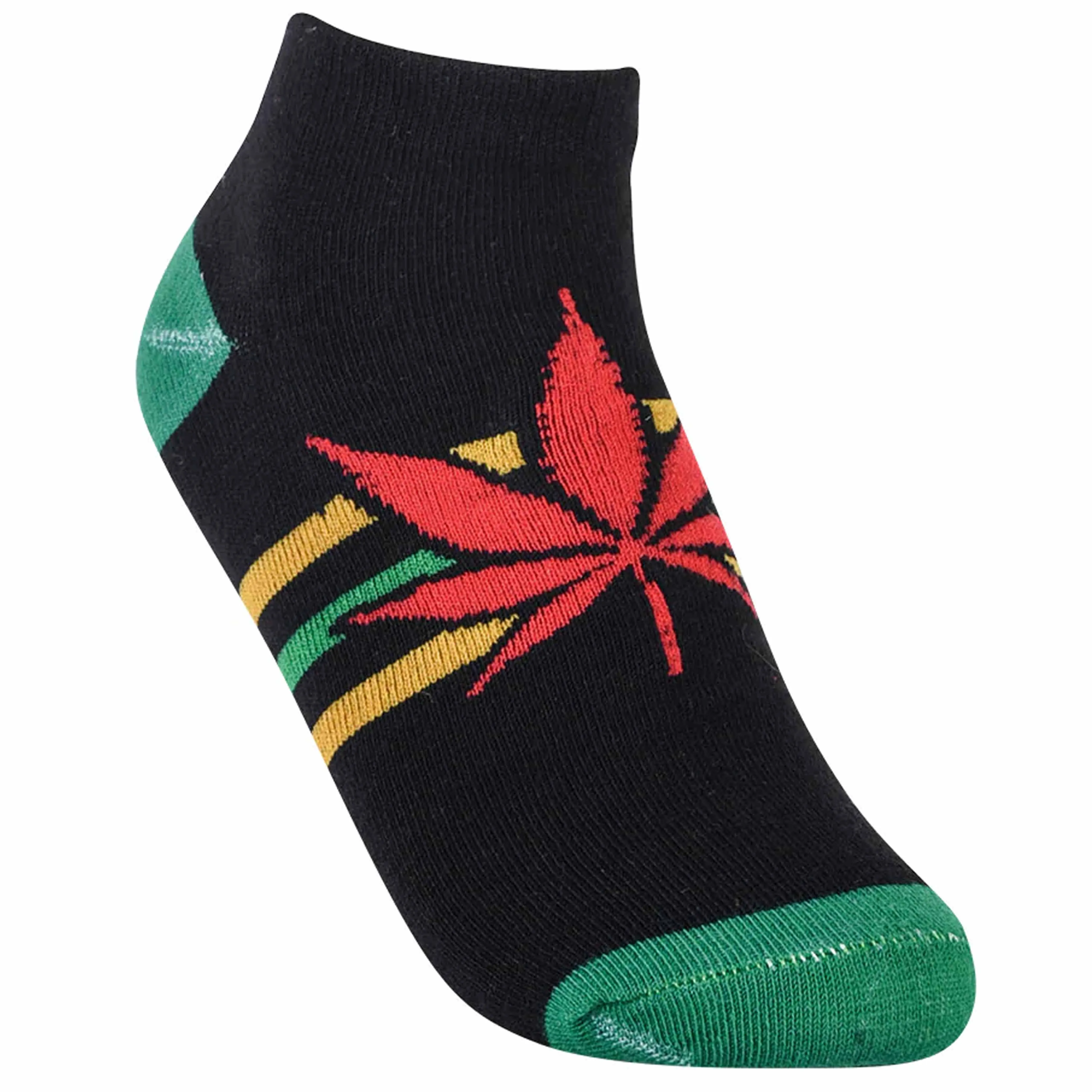 12 Pairs Mens Ankle Socks Rasta Pot Leaf 420 Smokers Crew Low Cut Casual 10-13