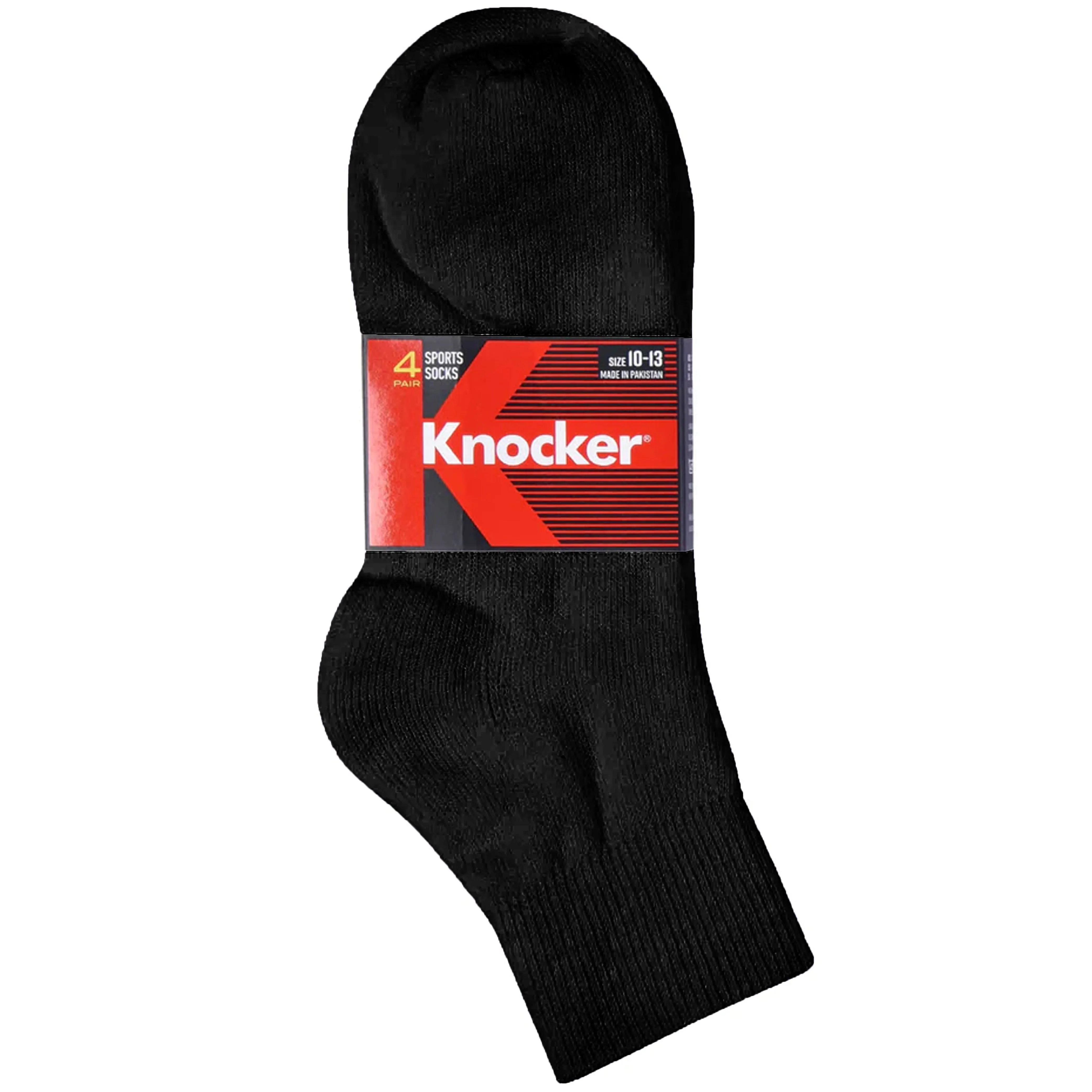 4 Pairs Men's Athletic Ankle Quarter Crew Sports Socks Cotton Casual Black 10-13