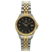 Croton Womens Stainless Steel  Two Tone Diamond Marker Watch