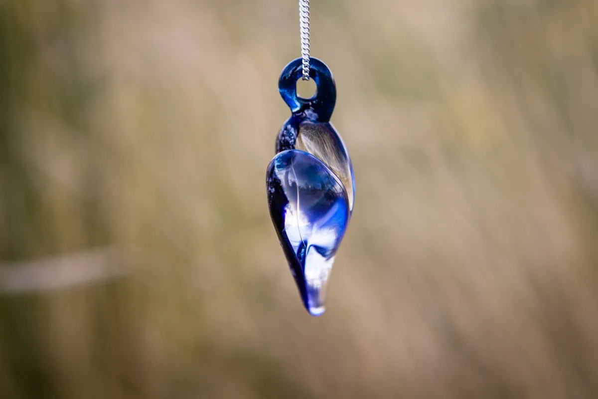 Dichroic Heart Pendant with Cremation Ashes