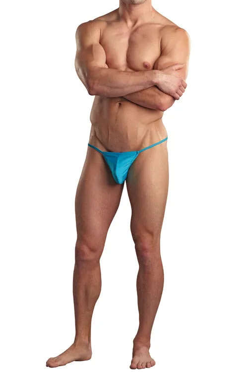 Euro Male Spandex Pouch G-String Underwear - Turquoise