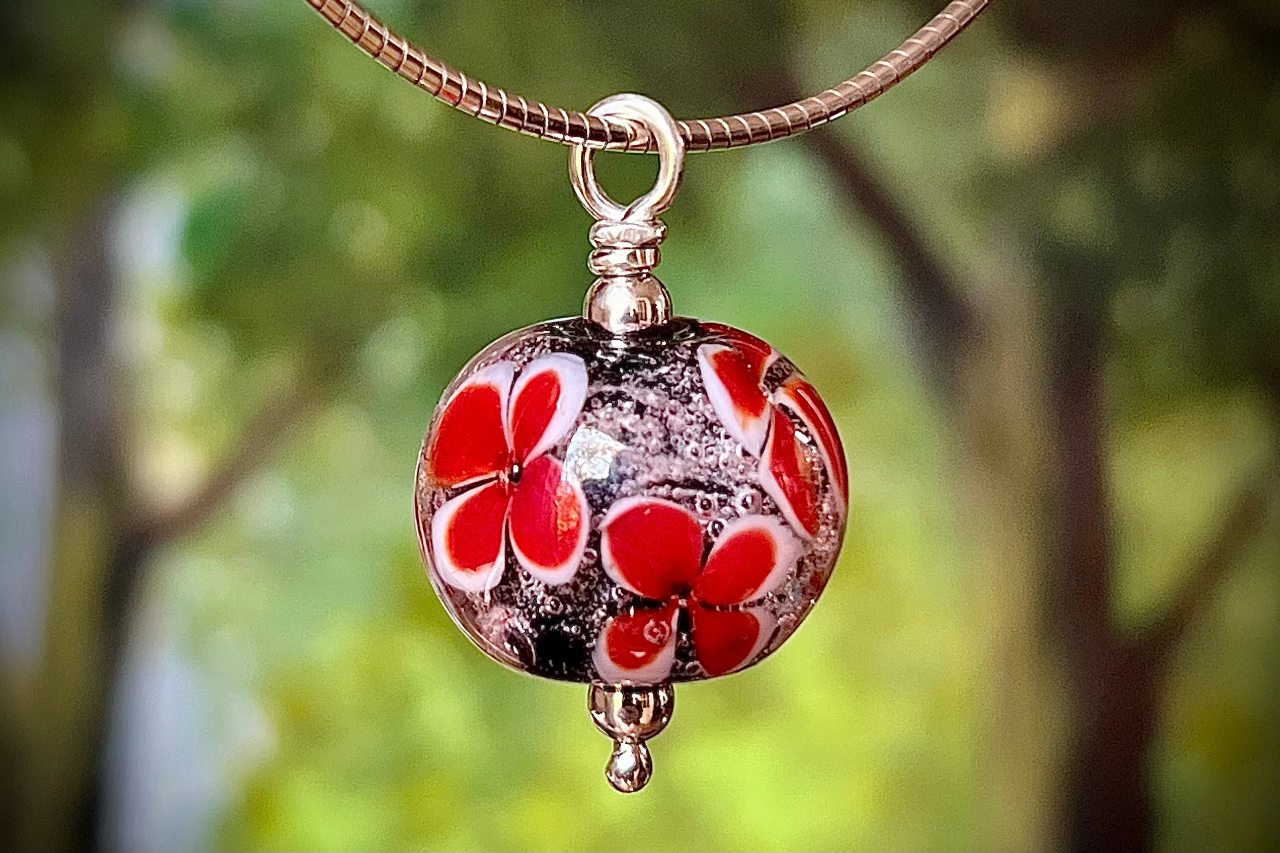 Flower Memorial Pendant with Ash