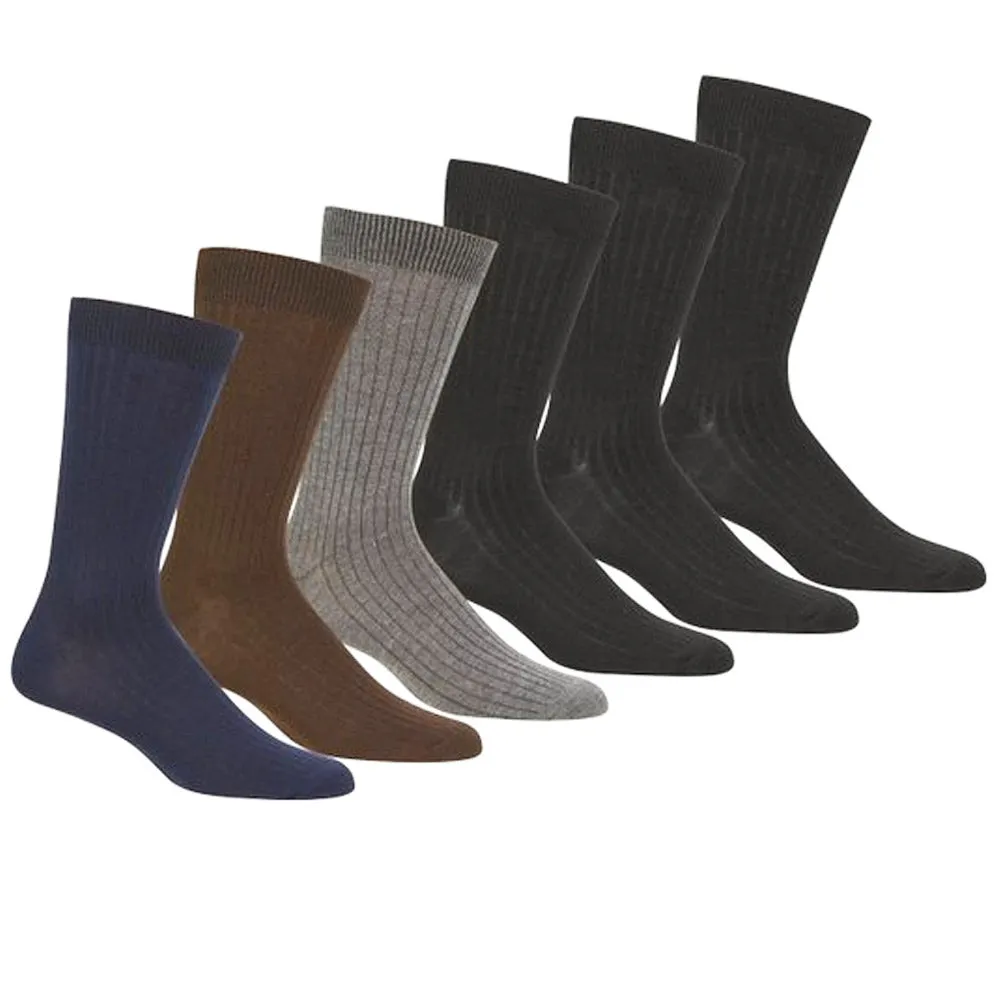Knocker 6 Pairs Mens Dress Socks Multi Color Casual Work Size 10-13 Fashion Crew