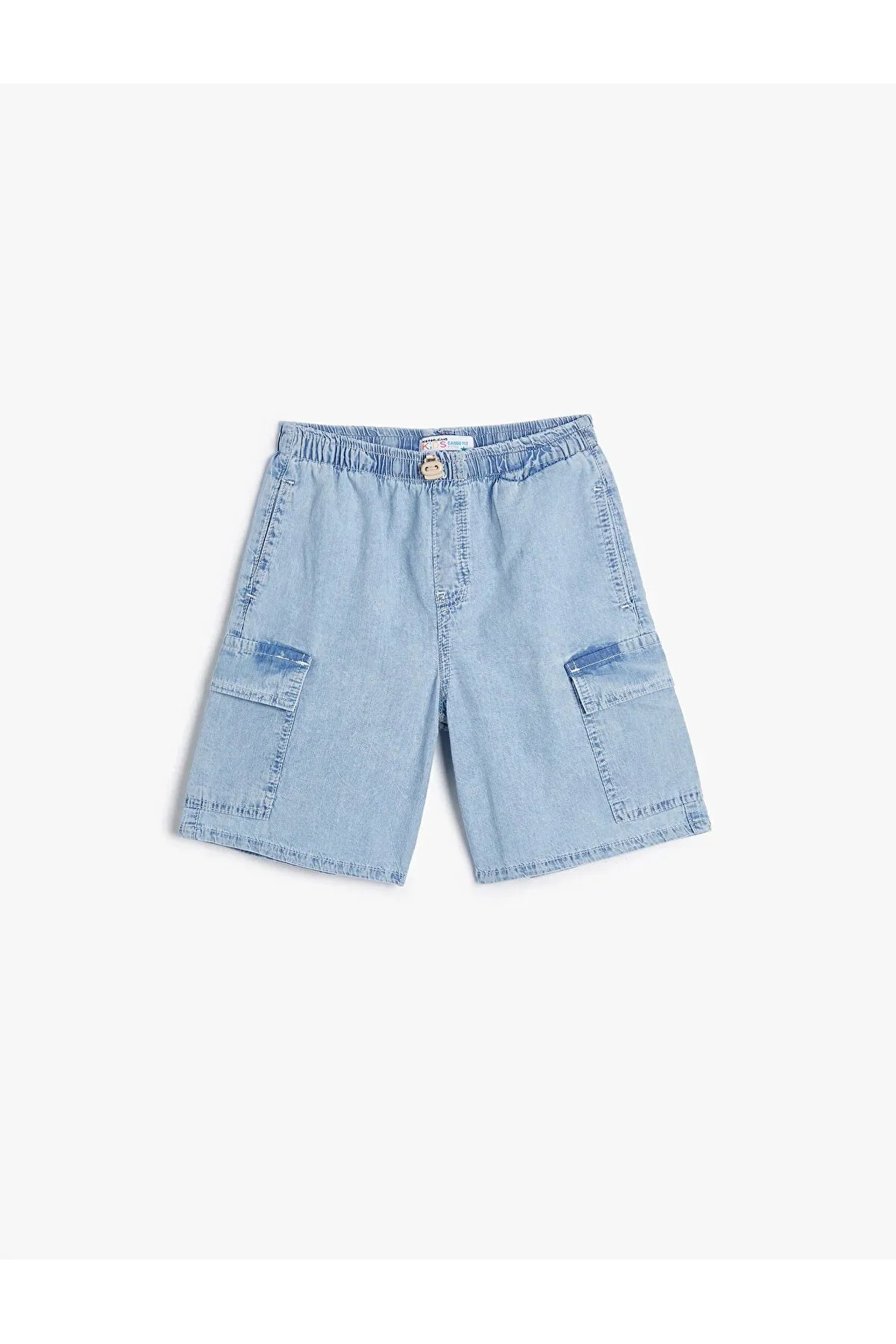 Koton Boy's Cargo Denim with Flap Pockets and Elastic Waist Cotton  Shorts