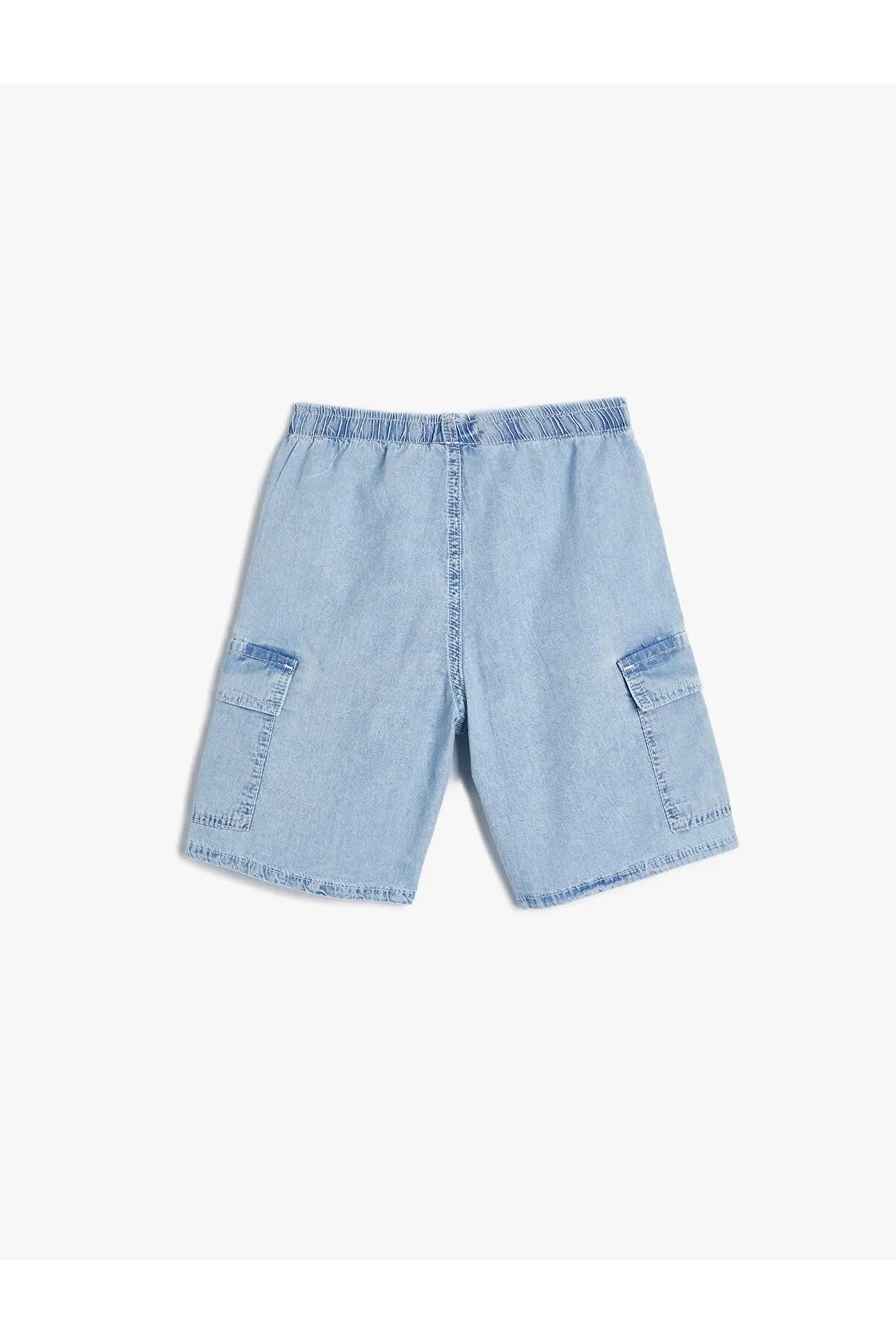 Koton Boy's Cargo Denim with Flap Pockets and Elastic Waist Cotton  Shorts