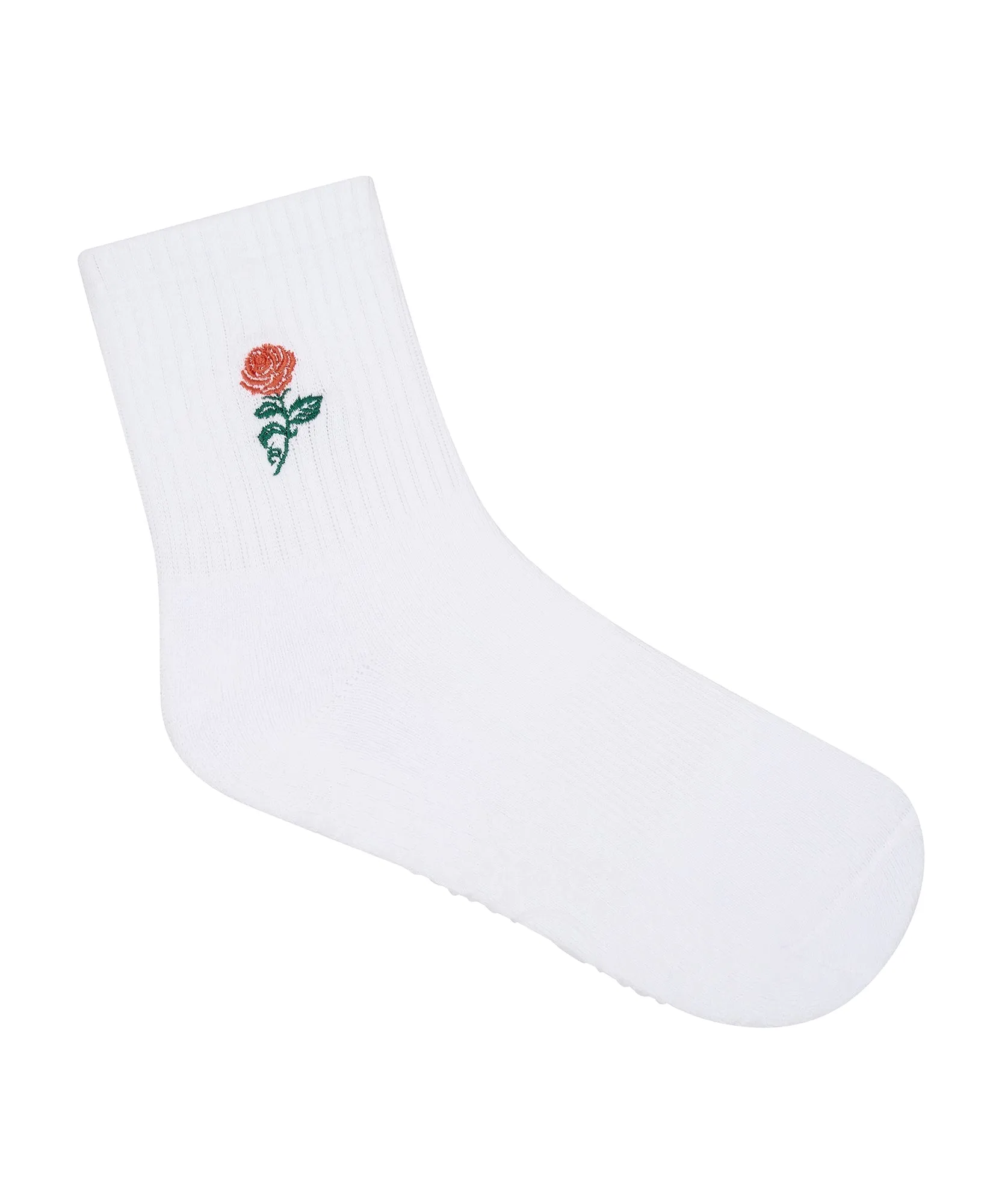 MoveActive - Crew Non Slip Grip Socks - Vintage Rose White
