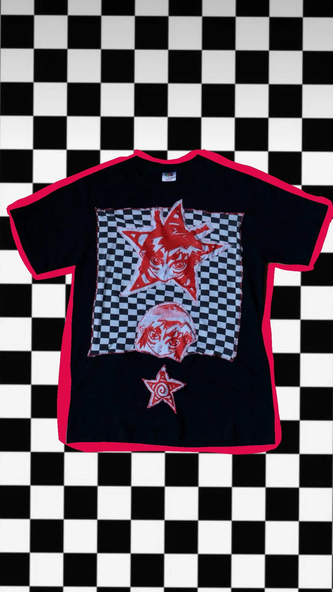 UNISEX Manga checker unisex top- M